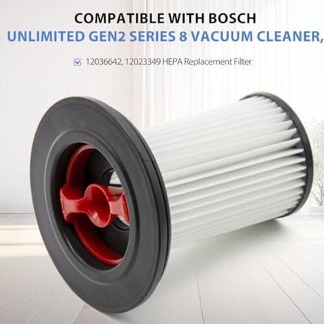 Bosch Unlimited Gen2 Series 8 Vacuum Replacement Filter 2-Pack Compatible with BKS8214W BSS825ALL