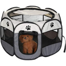 Foldable Playpen for Dogs and Cats Portable Soft Fabric Kennel Indoor Outdoor 74x74x43cm Gray