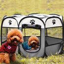 Foldable Playpen for Dogs and Cats Portable Soft Fabric Kennel Indoor Outdoor 74x74x43cm Gray