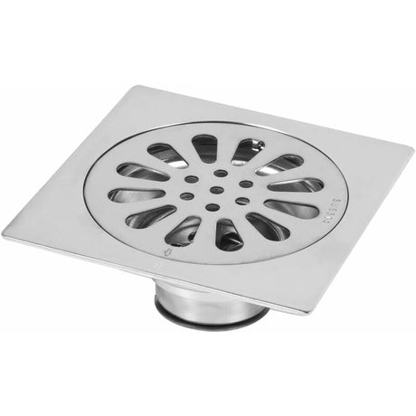 Stainless Steel Square Shower Floor Drain Anti-odor 100mm x 100mm for Bathroom