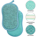 Microfiber Dish Sponges for Non-Stick Pots and Pans, Antibacterial, Reusable and Washable Scouring Pads, 4 Pack