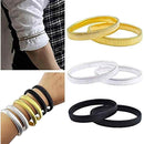 Sleeve Holders Anti-Slip 3 Pairs Elastic Metal Bracelets for Shirts Compatible with Waiters Women Long Sleeves Fixing