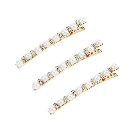 Pearl Studded Hair Clips 3pcs Vintage Rhinestone Hair Clip Elegant Hairpiece