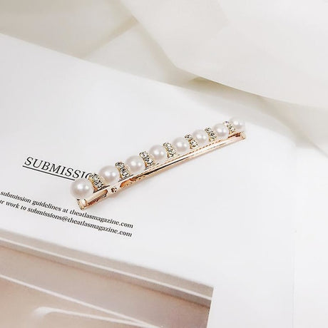 Pearl Studded Hair Clips 3pcs Vintage Rhinestone Hair Clip Elegant Hairpiece