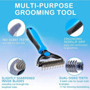 Professional Dog and Cat Dematting Comb for Long Hair Pets, Grooming Rake to Remove Undercoat