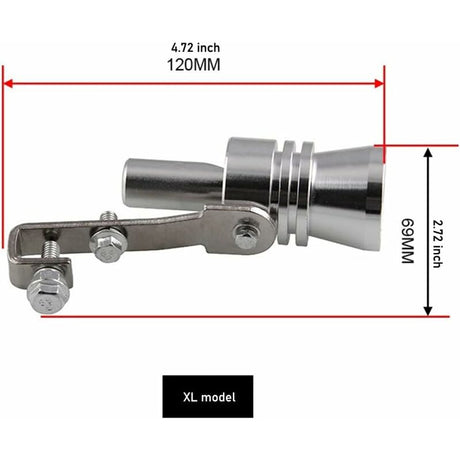Turbo Whistle Simulator Aluminum Exhaust Whistle Universal Fit for 56mm to 85mm Pipes Exhaust Compatible with Universal Car