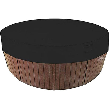 Waterproof UV Resistant Spa Cover for Outdoor Tubs, 200x30cm Round Pool Cover Sunshade, Black