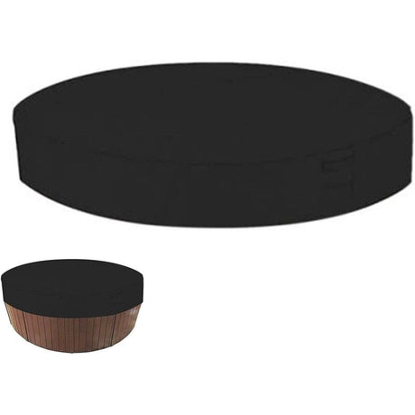 Waterproof UV Resistant Spa Cover for Outdoor Tubs, 200x30cm Round Pool Cover Sunshade, Black