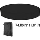 Waterproof UV Resistant Spa Cover for Outdoor Tubs, 200x30cm Round Pool Cover Sunshade, Black