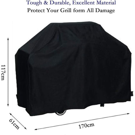 BBQ Grill Cover Anti-UV Waterproof Moisture Resistant with Storage Bag Compatible with Weber Black 170 x 61 x 117 cm