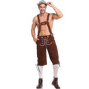 Authentic German Lederhosen for Men, Genuine Leather, Oktoberfest Attire, Brown Color, Size XL, Model XF7