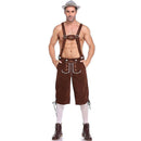 Authentic German Lederhosen for Men, Genuine Leather, Oktoberfest Attire, Brown Color, Size XL, Model XF7