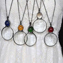 Magnifying Glass Necklace for Reading 2X Green Lens with Chain