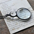 Magnifying Glass Necklace for Reading 2X Green Lens with Chain