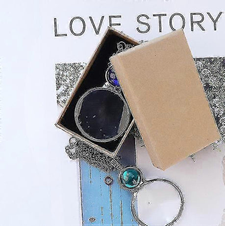 Magnifying Glass Necklace for Reading 2X Green Lens with Chain
