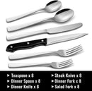 Stainless Steel 48-Piece Cutlery Set for 8 People with Steak Knives for Home Kitchen Restaurant Dining