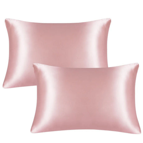 Satin Silk Pillowcase Standard Size 2 Pack Super Soft Envelope Closure for Hair and Skin Care