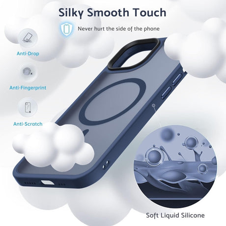 Compatible with iPhone 13 - MagSafe Shockproof Silicone Case Matte Blue