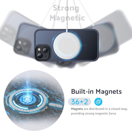 Compatible with iPhone 13 - MagSafe Shockproof Silicone Case Matte Blue