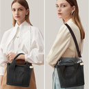 Canvas Handmade Tote Bag with Zipper and Compartments, Black Small Size, Multifunctional Satchel for Women, University, School, Work, and Travel