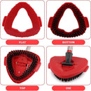 Scrubbing Brush Mop Head Replacement for Vileda Turbo Spin Mop, Hard Bristle Carpet Bathroom Garage Kitchen Cleaning Brush, 1 Set Red
