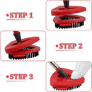 Scrubbing Brush Mop Head Replacement for Vileda Turbo Spin Mop, Hard Bristle Carpet Bathroom Garage Kitchen Cleaning Brush, 1 Set Red