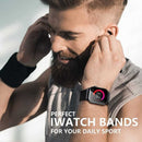 Apple Watch 42/44/45/49 mm Compatible Adjustable Elastic Nylon Strap Black