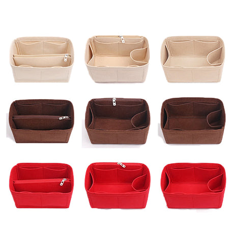 Felt Fabric Handbag Organizer Insert Compatible with StyleC A 25 30 35 Khaki Makeup Bag