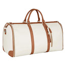 Foldable Travel Garment Bag for Women 2 in 1 Convertible Suitcase White PU Leather