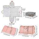 Foldable Travel Garment Bag for Women 2 in 1 Convertible Suitcase White PU Leather