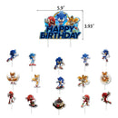 Sonic Birthday Party Decorations Set Cartoon Accordion Flag Insert Balloons Theme Decor with Balloons