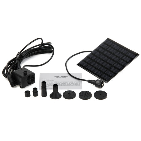 Solar Water Pump with Fountain 16cm Panel Solar Powered