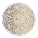 Microfiber Mandala Beach Towel Oversized with Tassels Hippie Boho Round Design