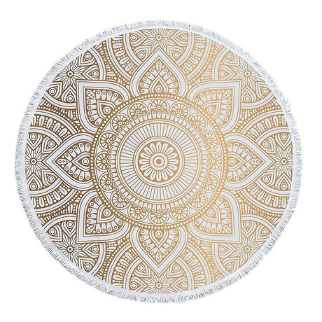 Microfiber Mandala Beach Towel Oversized with Tassels Hippie Boho Round Design