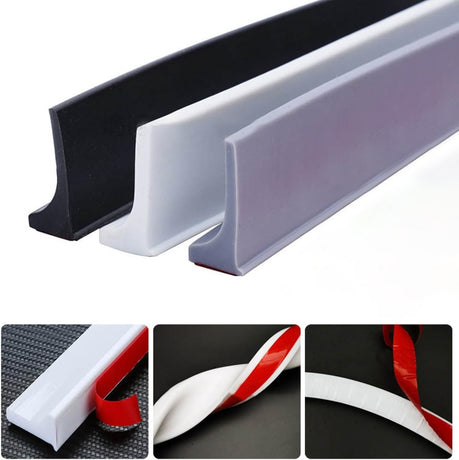 Self-Adhesive Shower Threshold Barrier, 2m Transparent Water Strip