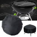 Outdoor Round Fire Pit Cover 112cm Waterproof Black Compatible with Patio
