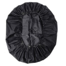 Outdoor Round Fire Pit Cover 112cm Waterproof Black Compatible with Patio