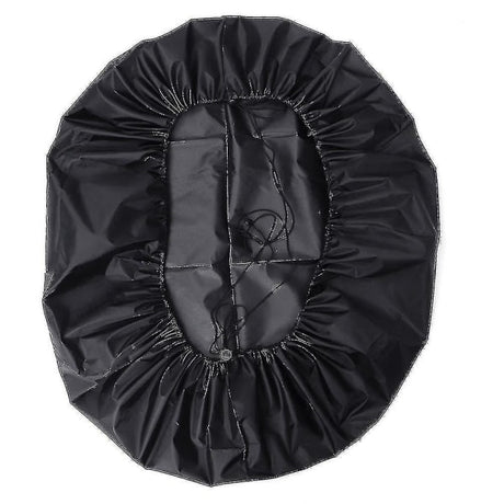 Outdoor Round Fire Pit Cover 112cm Waterproof Black Compatible with Patio