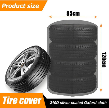 Tire Storage Cover Silver Universal for 4 Tires Car Spare Tire Protection Bag Case