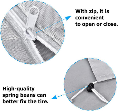 Tire Storage Cover Silver Universal for 4 Tires Car Spare Tire Protection Bag Case