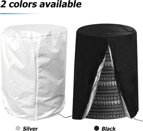 Tire Storage Cover Silver Universal for 4 Tires Car Spare Tire Protection Bag Case
