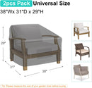 Waterproof Garden Furniture Covers 2-Pack, Large 600D Heavy Duty Oxford Fabric Chair Covers for Lounge Chairs with Deep Seat