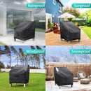 Waterproof Garden Furniture Covers 2-Pack, Large 600D Heavy Duty Oxford Fabric Chair Covers for Lounge Chairs with Deep Seat