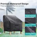 Waterproof Garden Furniture Covers 2-Pack, Large 600D Heavy Duty Oxford Fabric Chair Covers for Lounge Chairs with Deep Seat