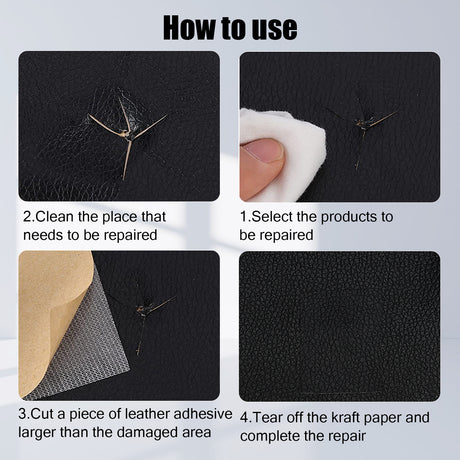 Self-Adhesive Repair Patch Artificial Leather 50x138 cm Black Variety