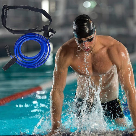 Swimming Resistance Belt Adjustable for Pool Training with Bungee