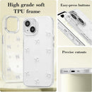 iPhone 15 Case Compatible with iPhone 15, Shiny 3D Bowknot, Cute Transparent White Phone Cover