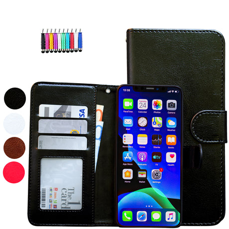 iPhone 12 Leather Case Protection Black Compatible with iPhone 12