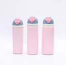 Insulated Stainless Steel Water Bottle with Straw,Pink color blocking & 24 oz, BPA-Free, for Travel, Sports, Outdoors