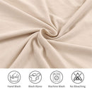 Stretch Washable Chair Covers Set of 4, Removable Slipcovers for Hotel, Beige